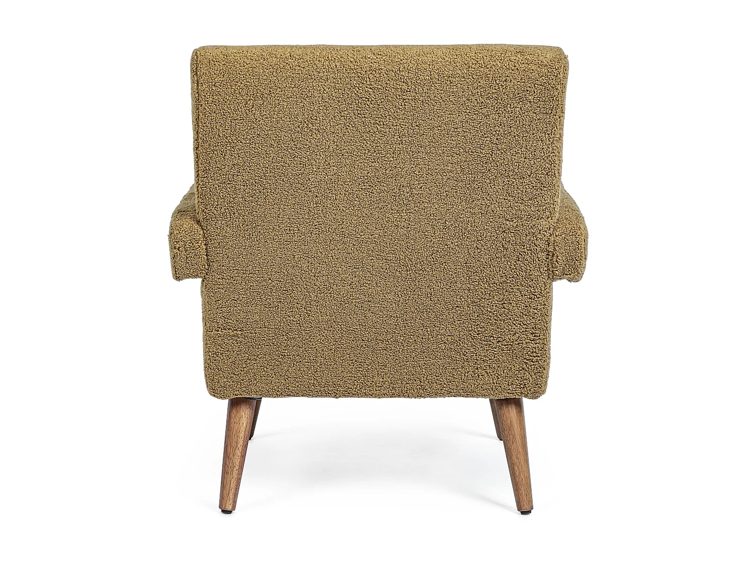 Fauteuil en polyester effet laine marron clair Bagy