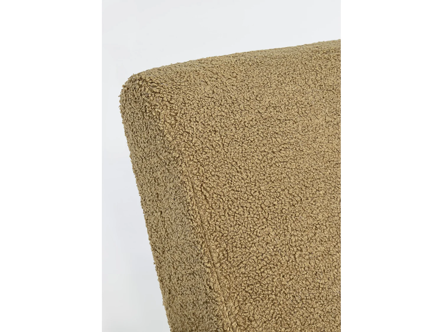 Fauteuil en polyester effet laine marron clair Bagy