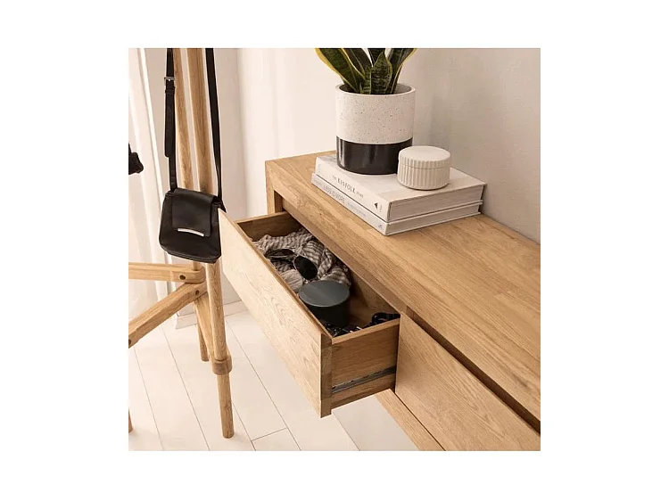 Meuble TV suspendu en chêne massif Venida 100cm