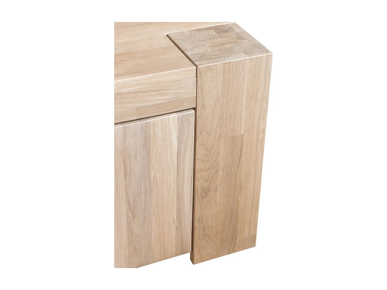 Mueble TV Nordo roble macizo blanqueado 1 puerta 2 cajones 168 cm