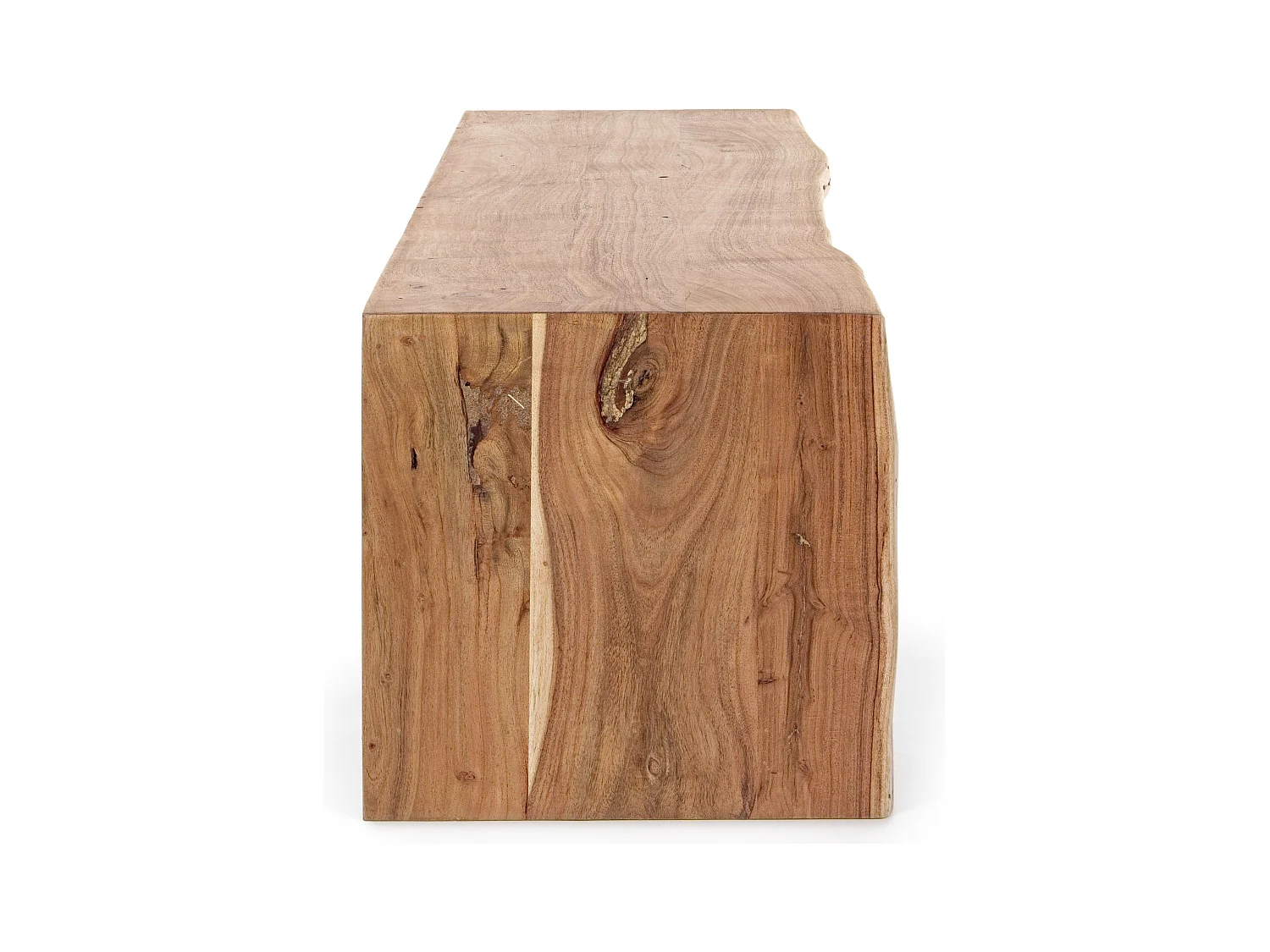 Meuble TV en bois d'acacia naturel 3 tiroirs Adria 160cm