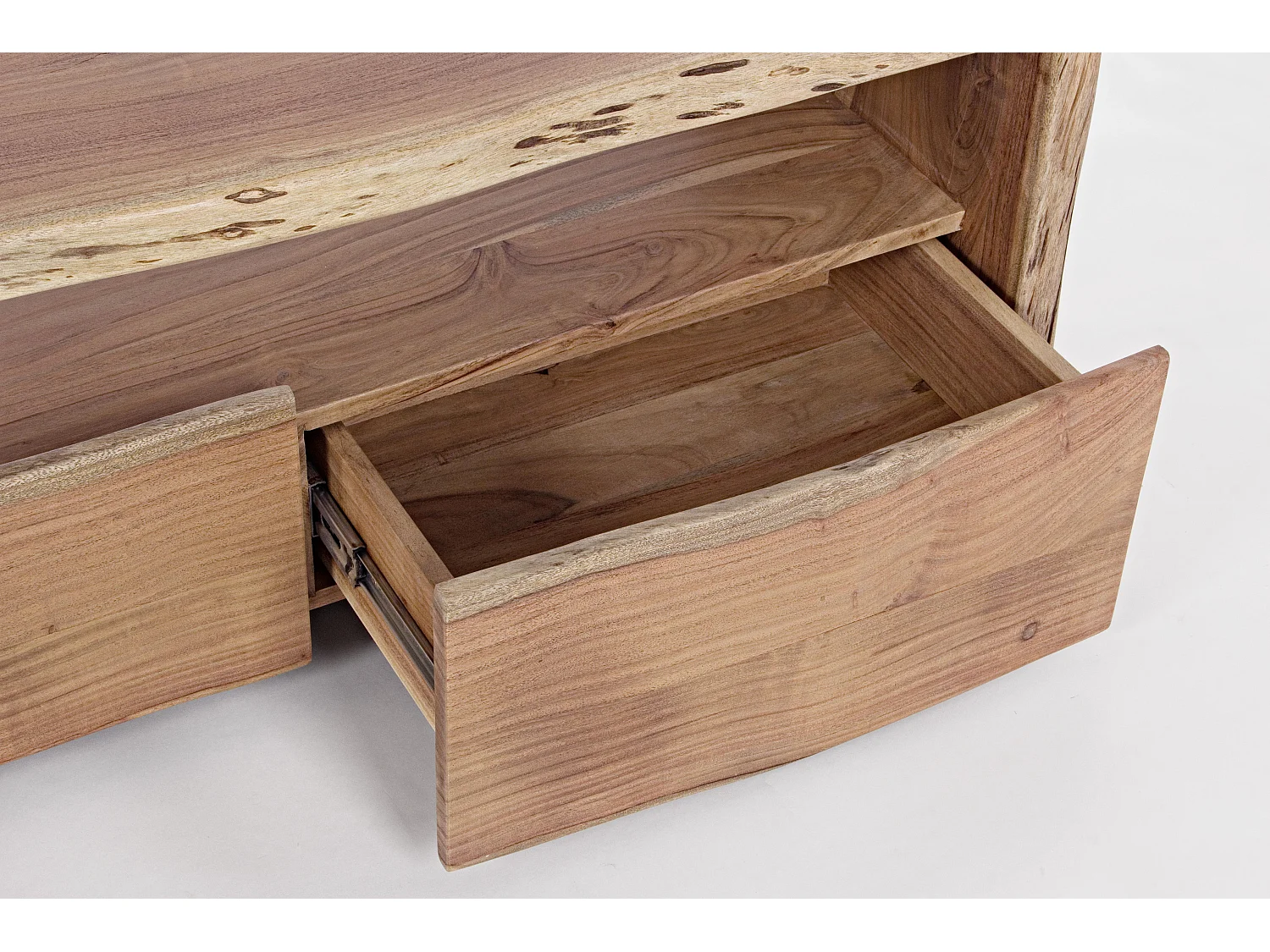 TV-meubel van natuurlijk acaciahout met 3 lades Adria 160 cm