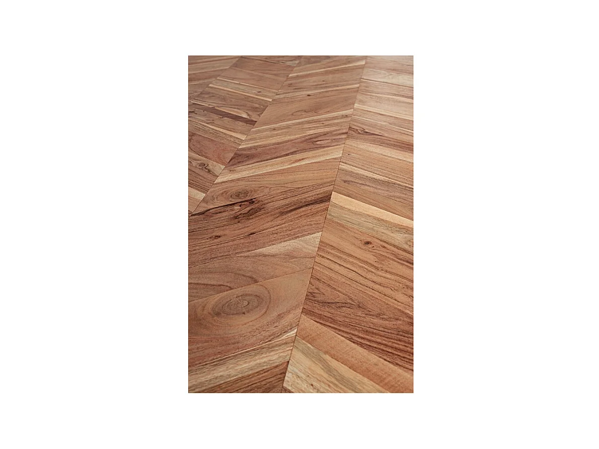 Meuble TV 3 portes bois d'acacia et pieds acier doré mat Dinka130cm