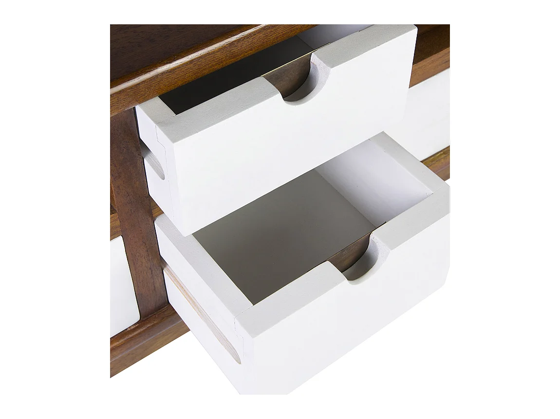 Meuble bas 4 tiroirs et 2 niches bois massif de mindi Kretos 140cm