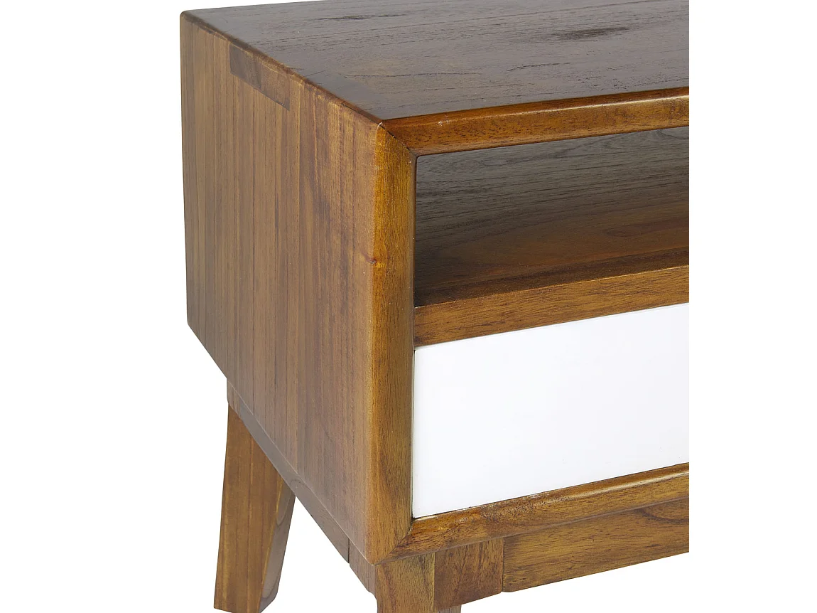 Meuble bas 4 tiroirs et 2 niches bois massif de mindi Kretos 140cm