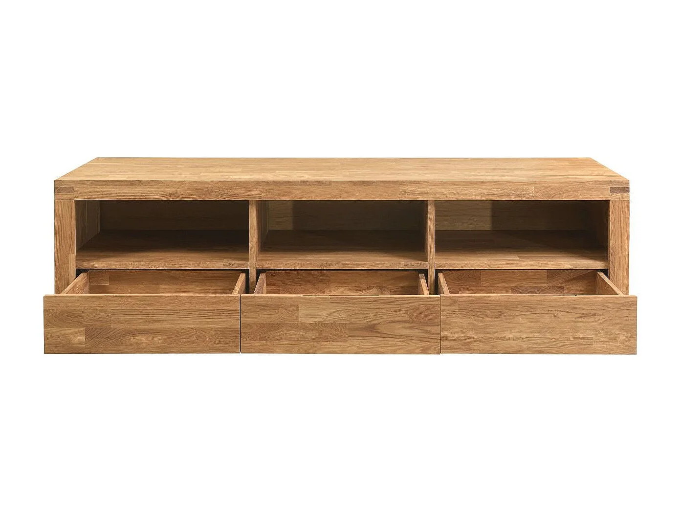 Mueble TV Mariza de roble macizo 3 cajones 175 cm