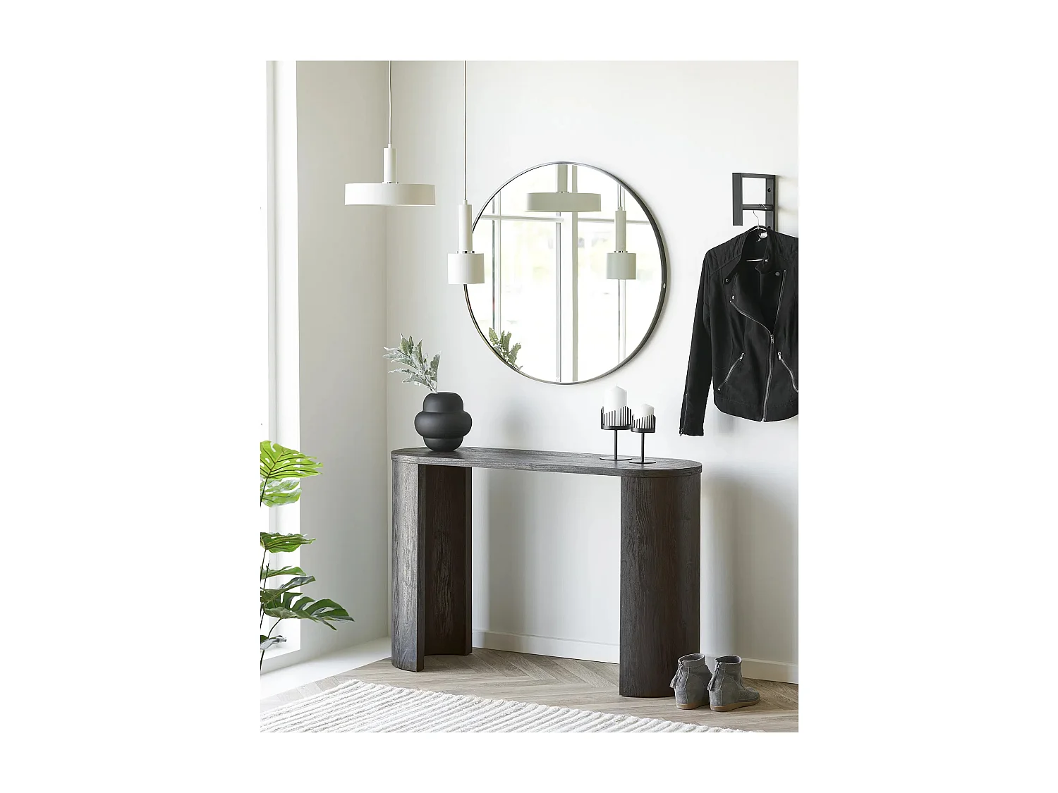 Consola fija de madera BIBIONE – 114 cm-Color Marrón oscuro