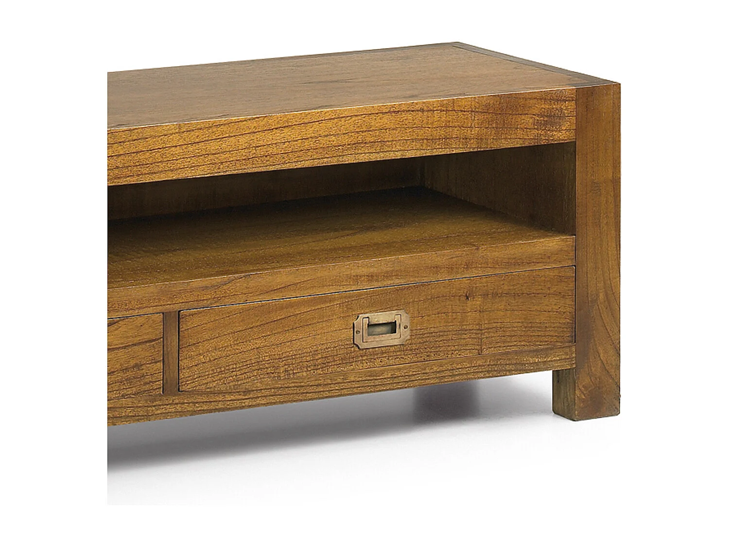 Meuble TV en bois massif de Mindy 3 tiroirs 1 niche Orka 190cm