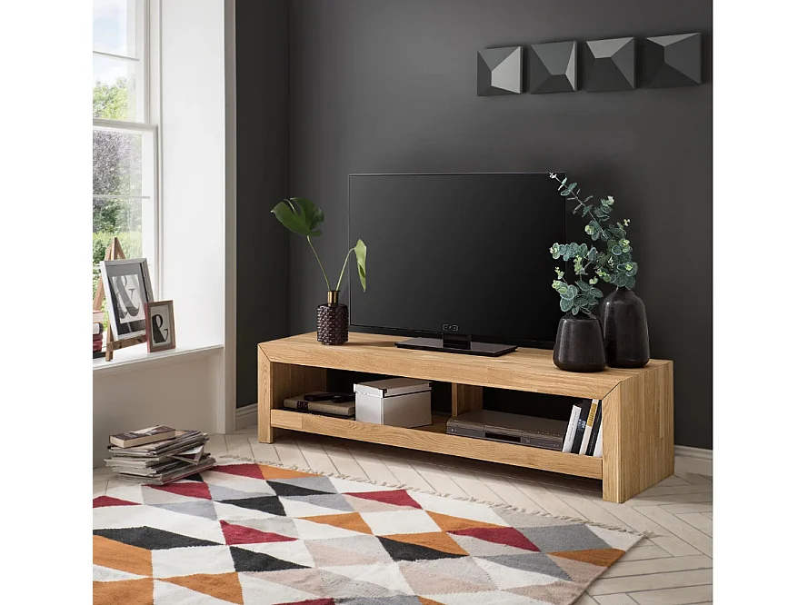 Meuble TV en chêne massif Kodera 200cm