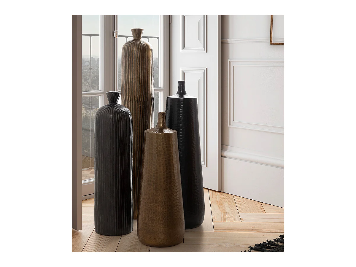 Vase en aluminium doré antique DUVA – H 103cm