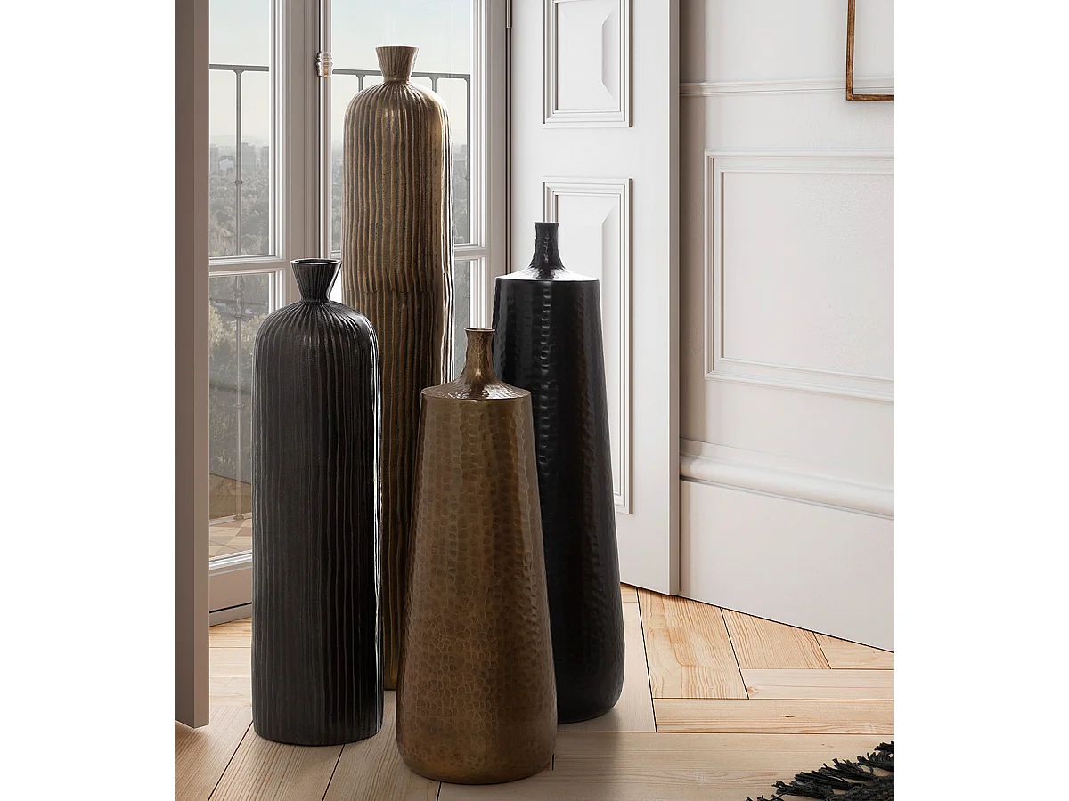 Vase en aluminium doré antique DUVA – H 103cm