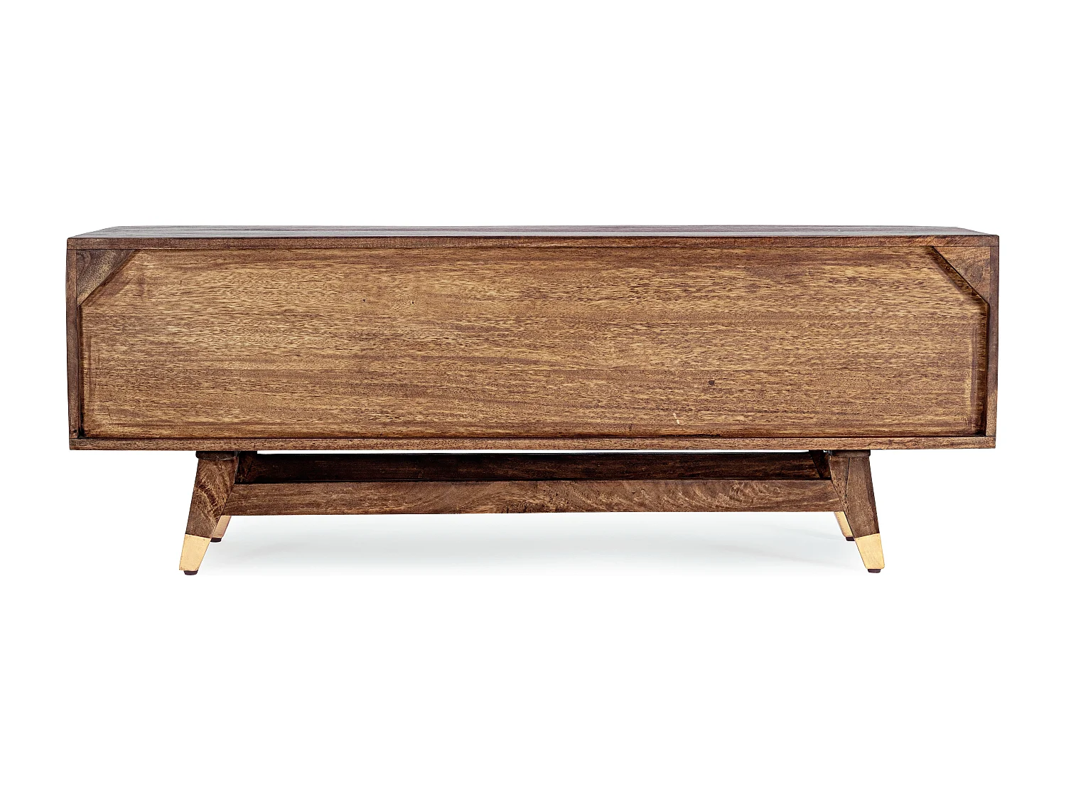 Meuble TV 2 portes 3 tiroirs 2 niches multi matières colorées Doki 140cm
