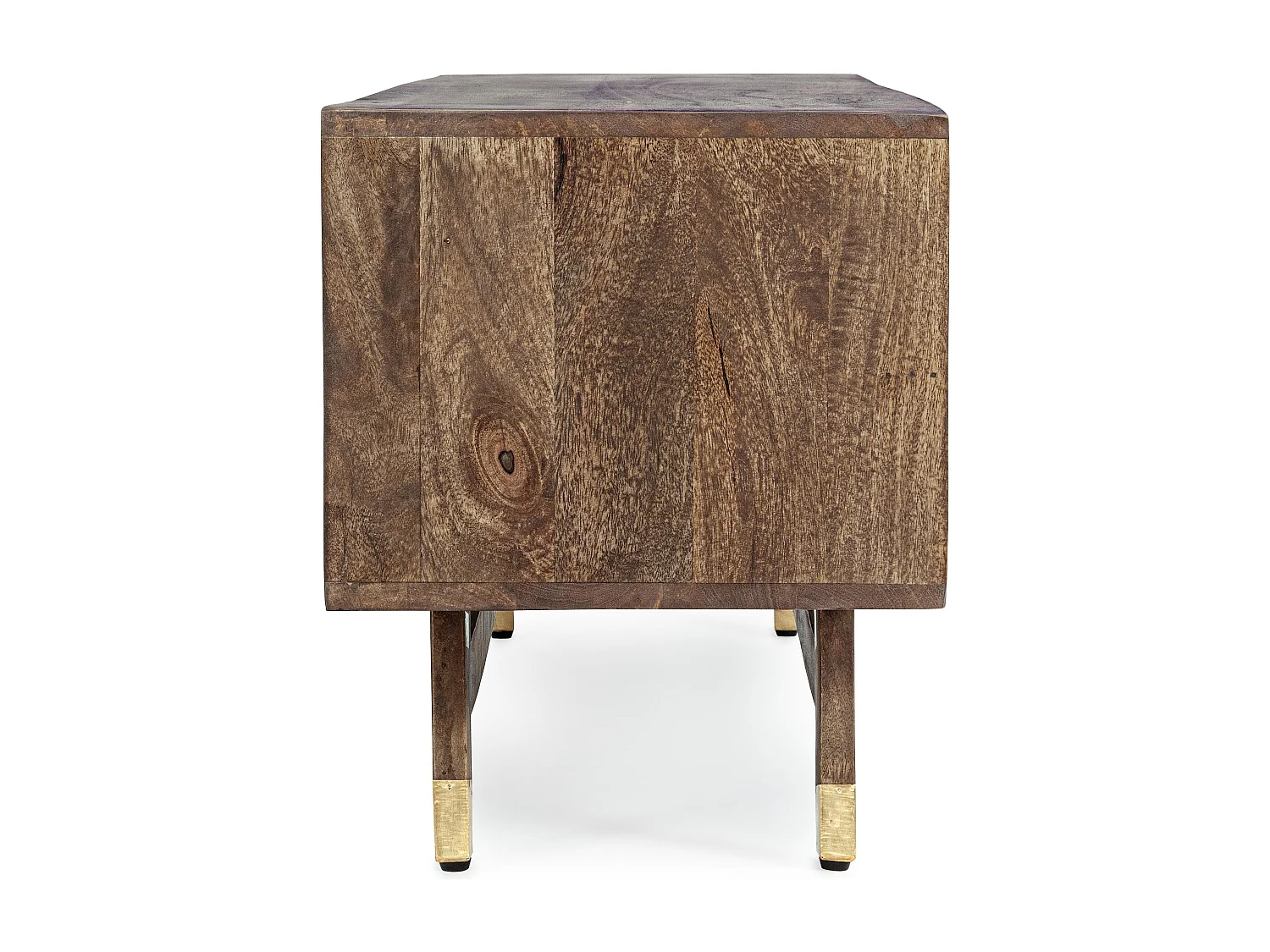 Meuble TV 2 portes 3 tiroirs 2 niches multi matières colorées Doki 140cm