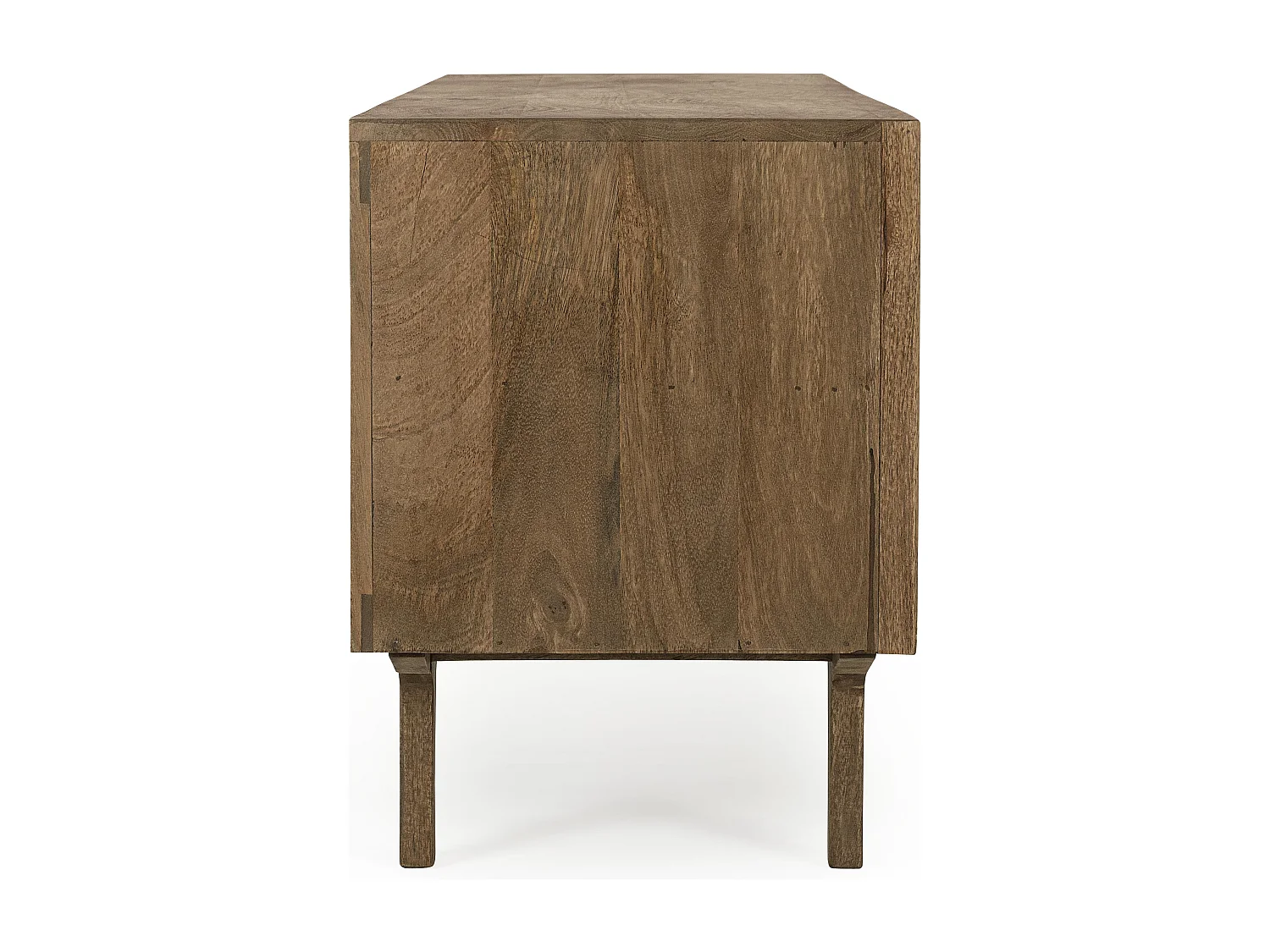 Meuble TV en bois de manguier marron 2 niches 2 tiroirs Kamy 152cm