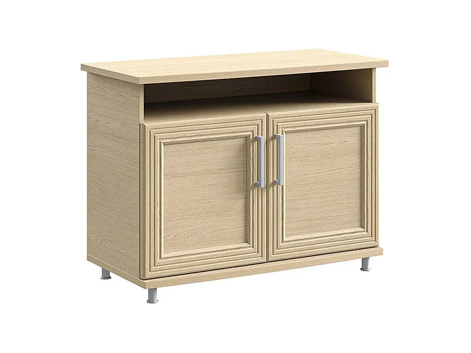 Meuble TV moderne 2 portes 1 niche chêne clair Italino 105cm