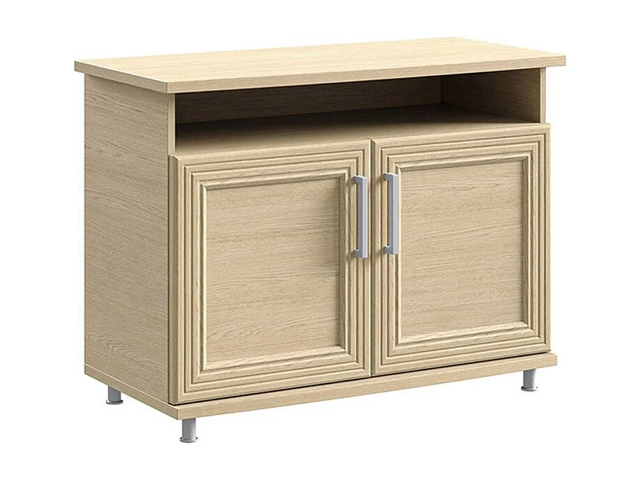 Meuble TV moderne 2 portes 1 niche chêne clair Italino 105cm