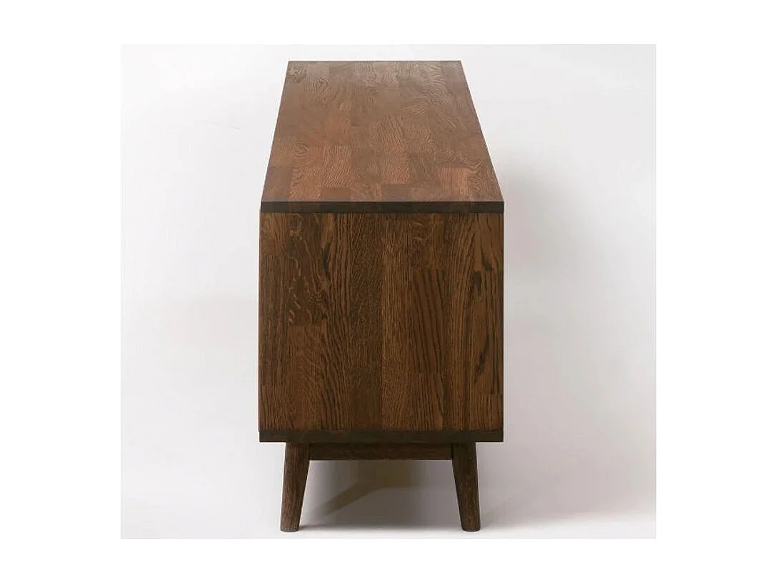 Mueble TV de roble macizo natural y marrón Thayla 180 cm