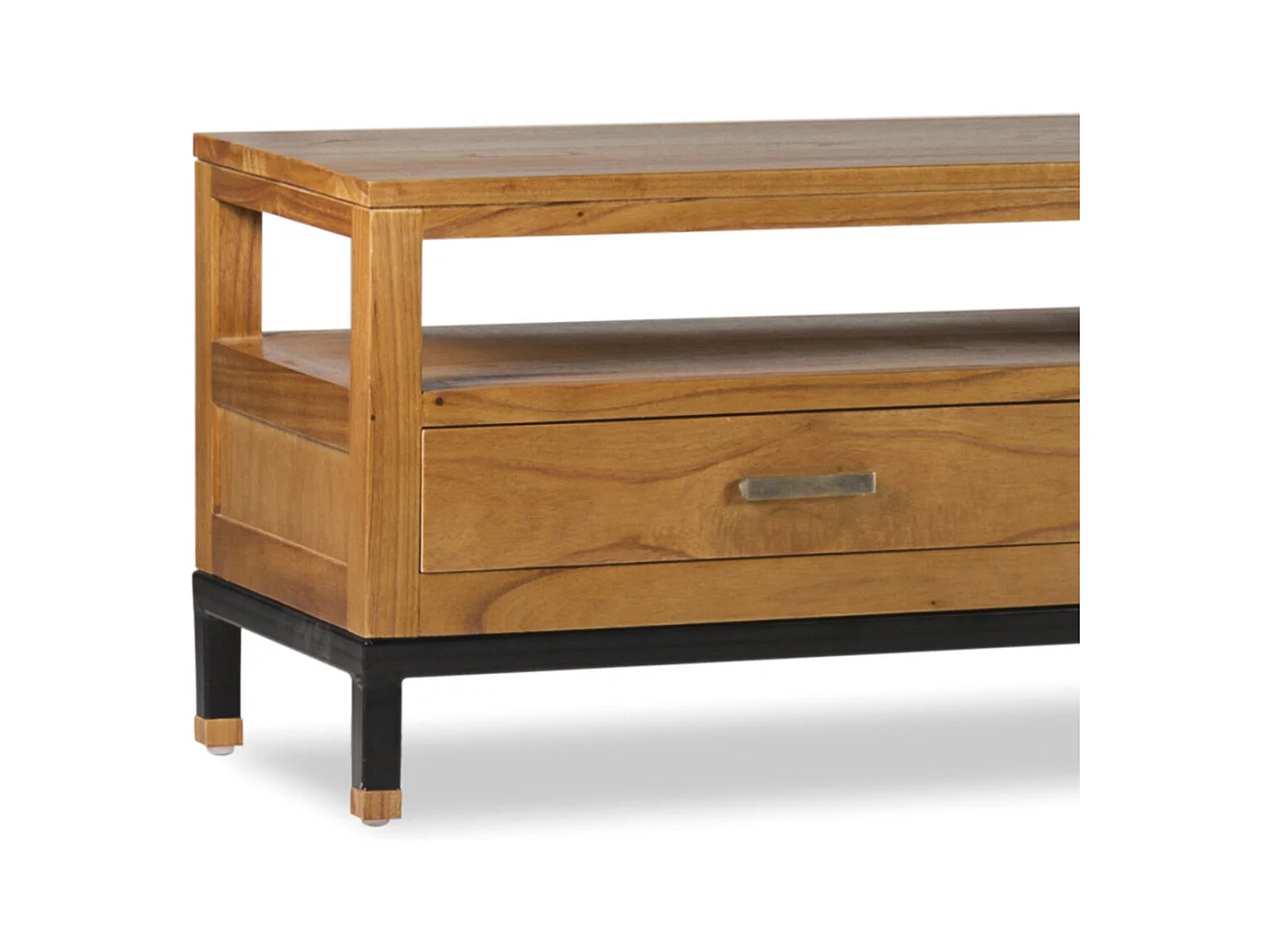 Meuble TV en bois clair massif de Mindy 3 tiroirs Zandhu 150cm