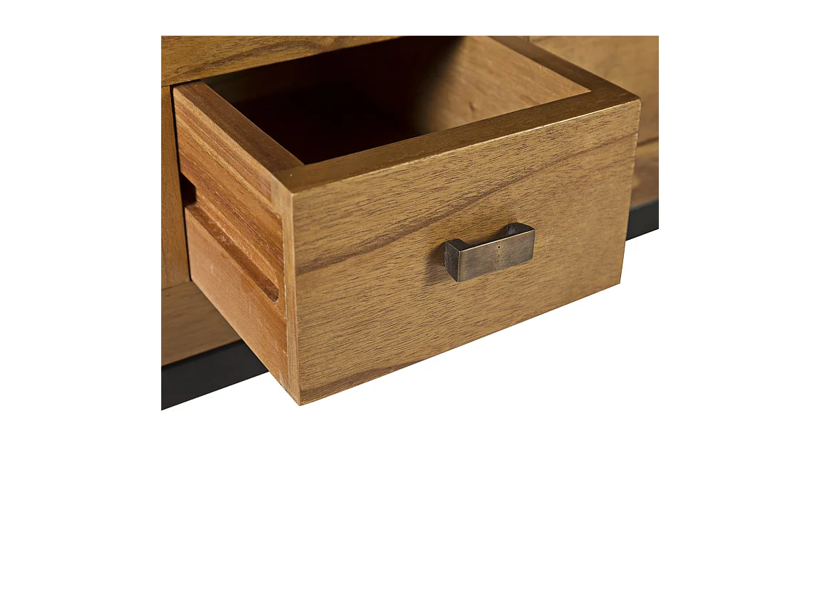 Meuble TV en bois clair massif de Mindy 3 tiroirs Zandhu 150cm