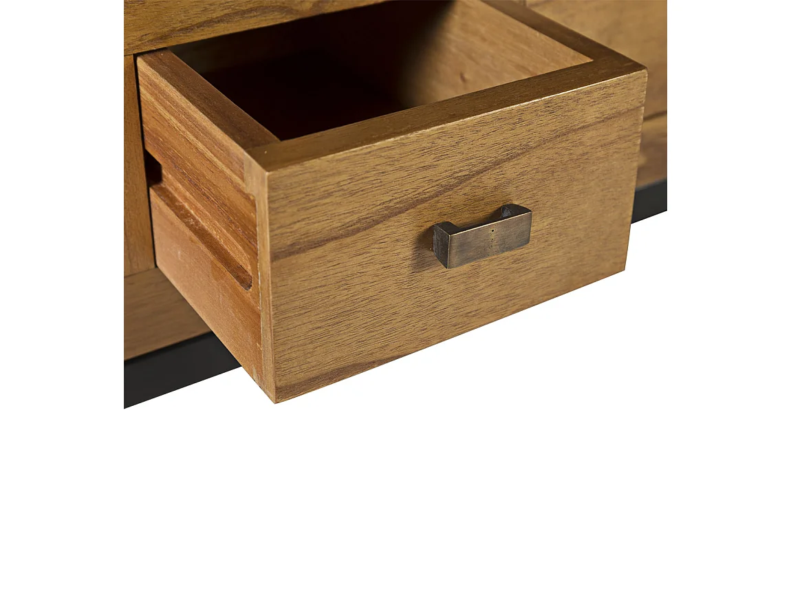 Meuble TV en bois clair massif de Mindy 3 tiroirs Zandhu 150cm