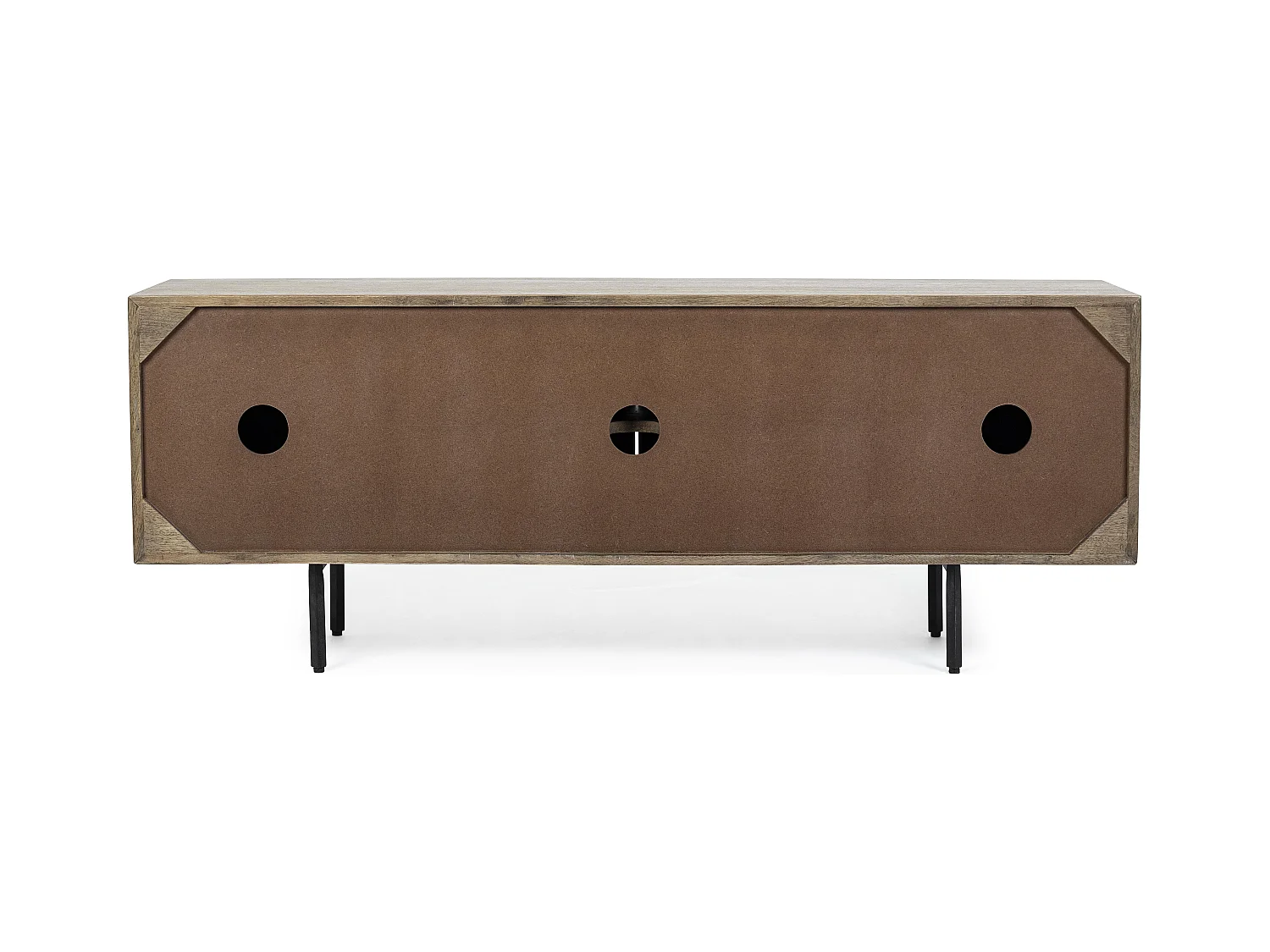 TV-meubel met 4 deuren in natuurlijk massief mangohout Dary 140 cm