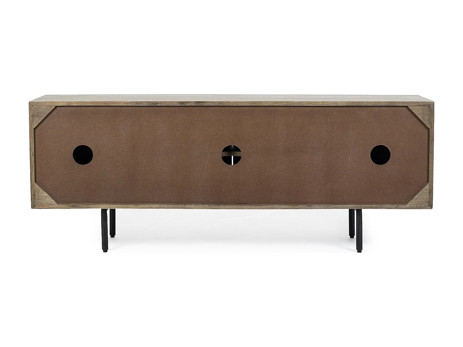 Meuble TV 4 portes en bois massif naturel de manguier Dary 140cm