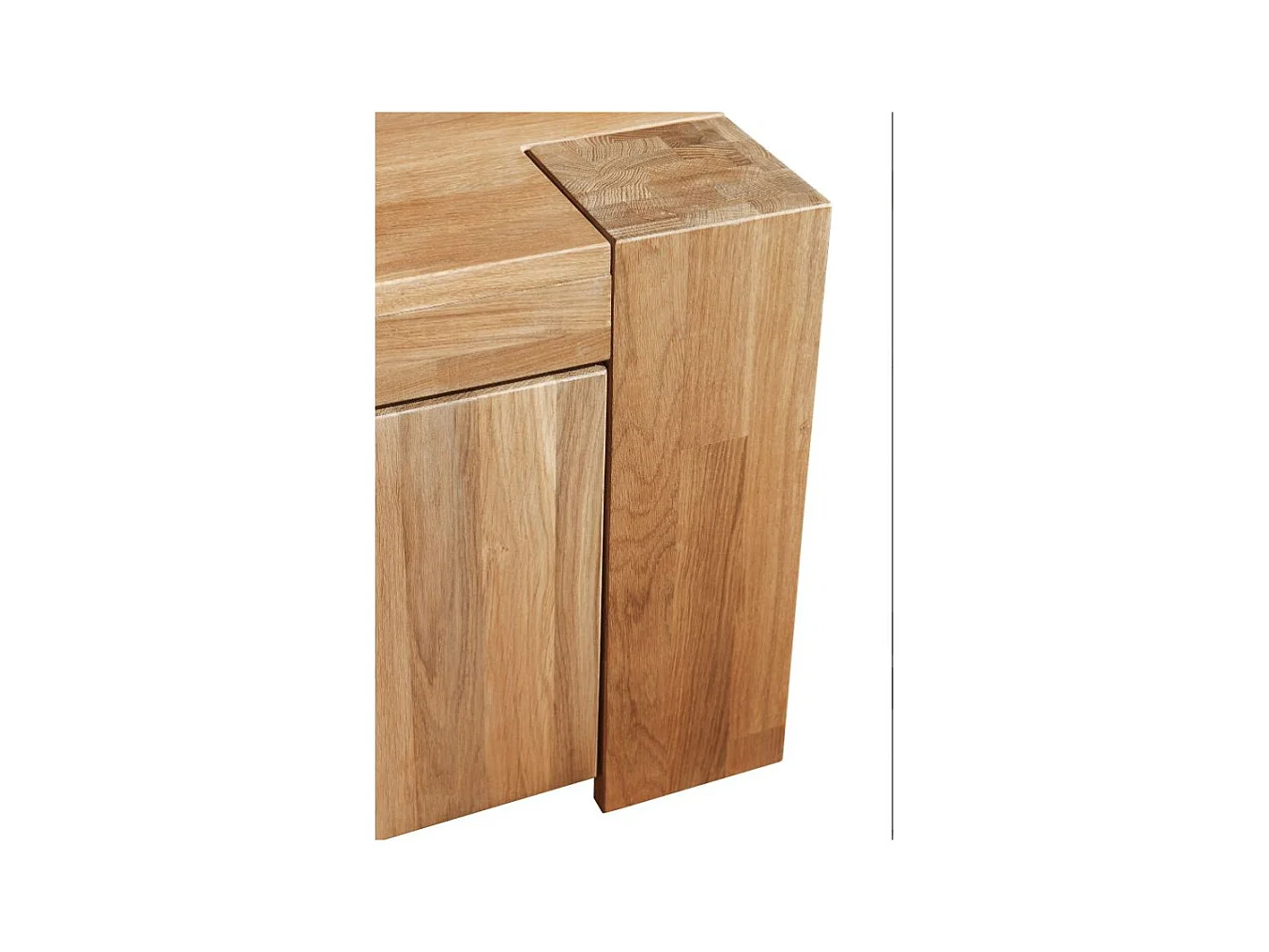 Mueble TV roble macizo 1 puerta 2 cajones Nordo 168 cm