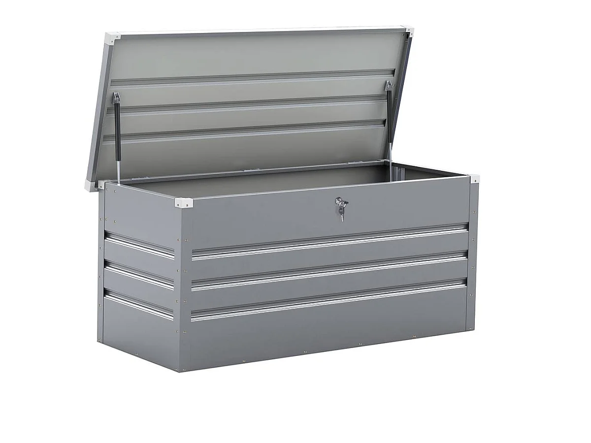 Metalen Tuinkist "Store" 580L - Anti-Corrosie en Anti-UV Buitenopslag - Zilver