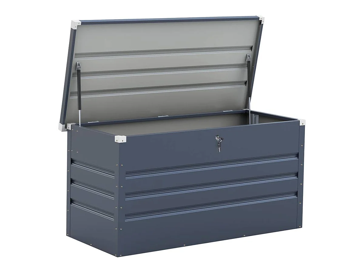 Coffre de jardin métal "Store" - 480 L - 132 x 61 x 60 cm - Gris