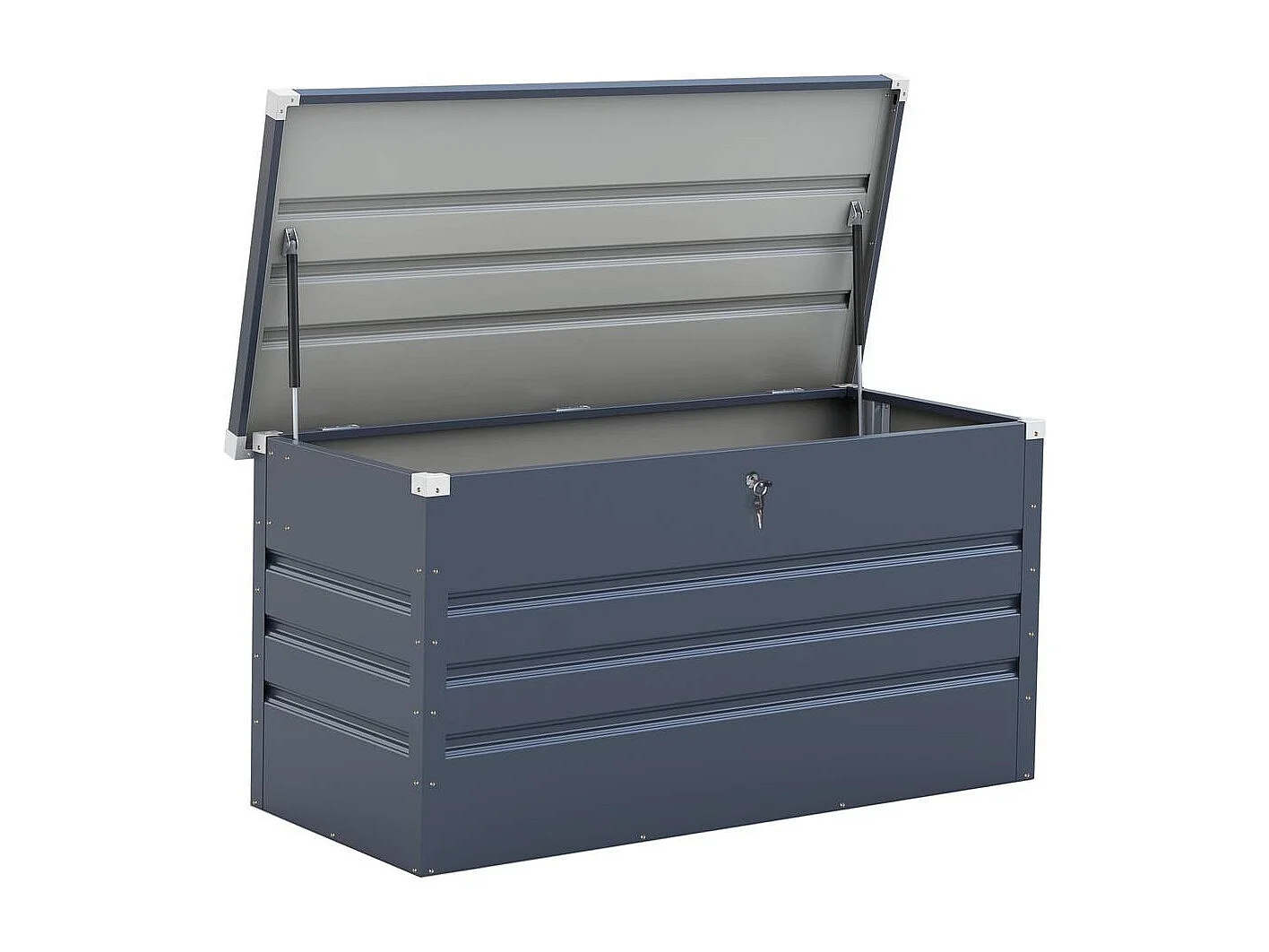 Coffre de jardin métal "Store" - 480 L - 132 x 61 x 60 cm - Gris