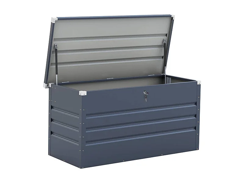Coffre de jardin métal "Store" - 480 L - 132 x 61 x 60 cm - Gris