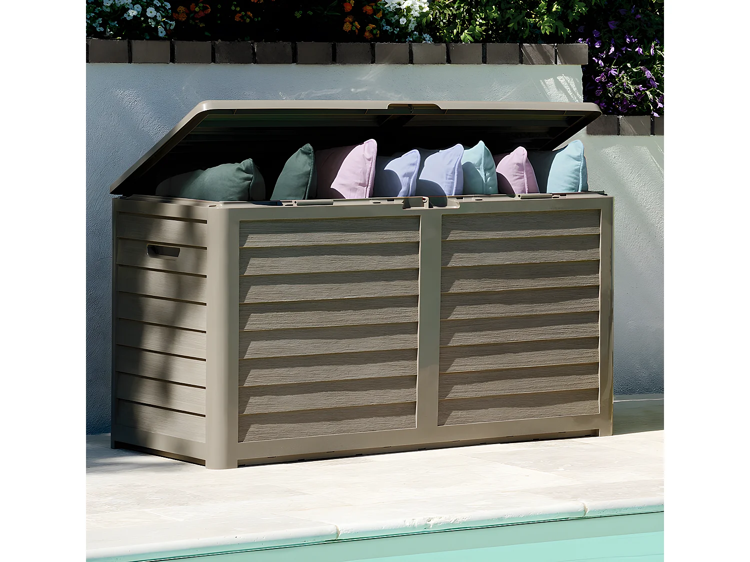 Coffre de rangement Baya - 420 L - Taupe - Eda