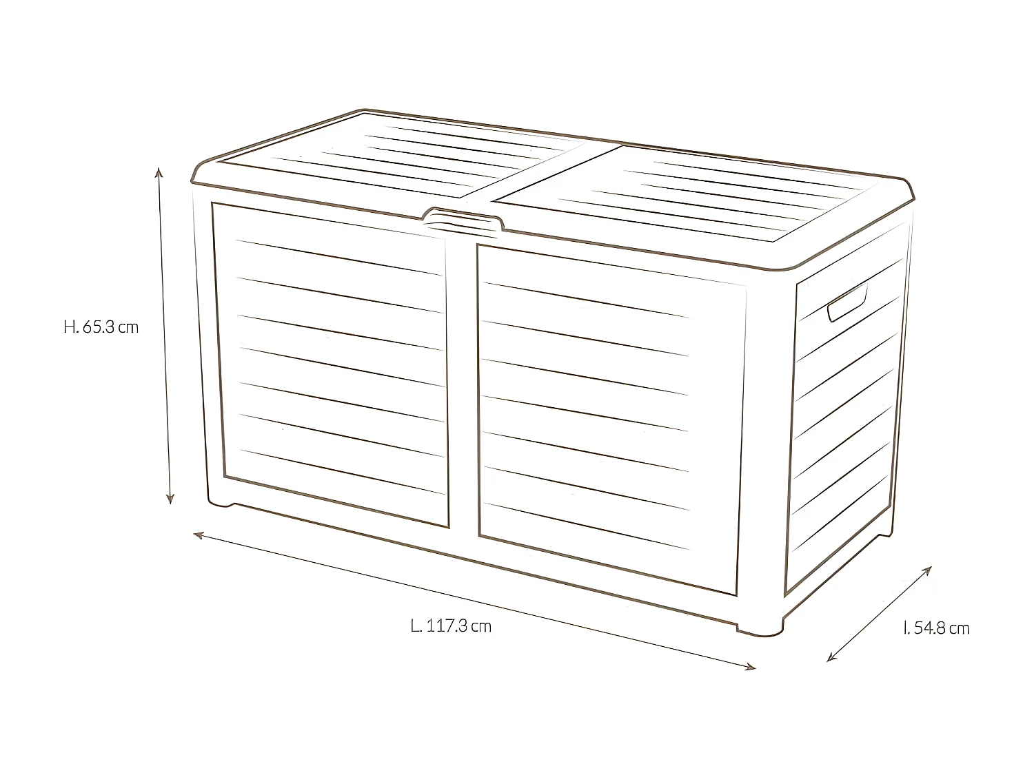 Coffre de rangement Baya - 420 L - Taupe - Eda