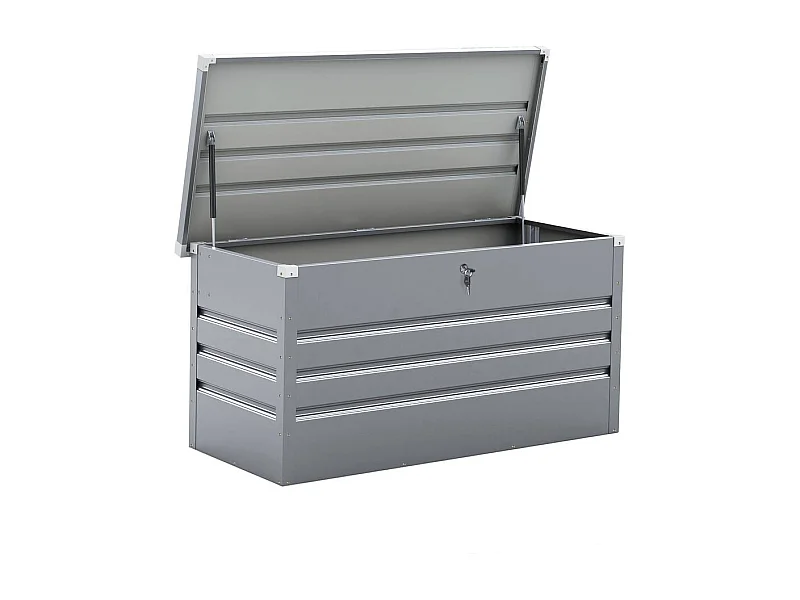 Metalowa skrzynia ogrodowa „Store” – 480 l – srebrna