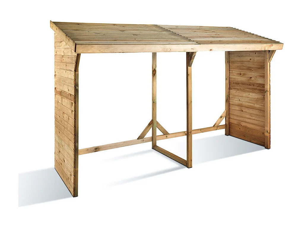 Abri bûches  - 3.08 m² - 2.80 x 1.10 x 1.85 m- 5 Stères