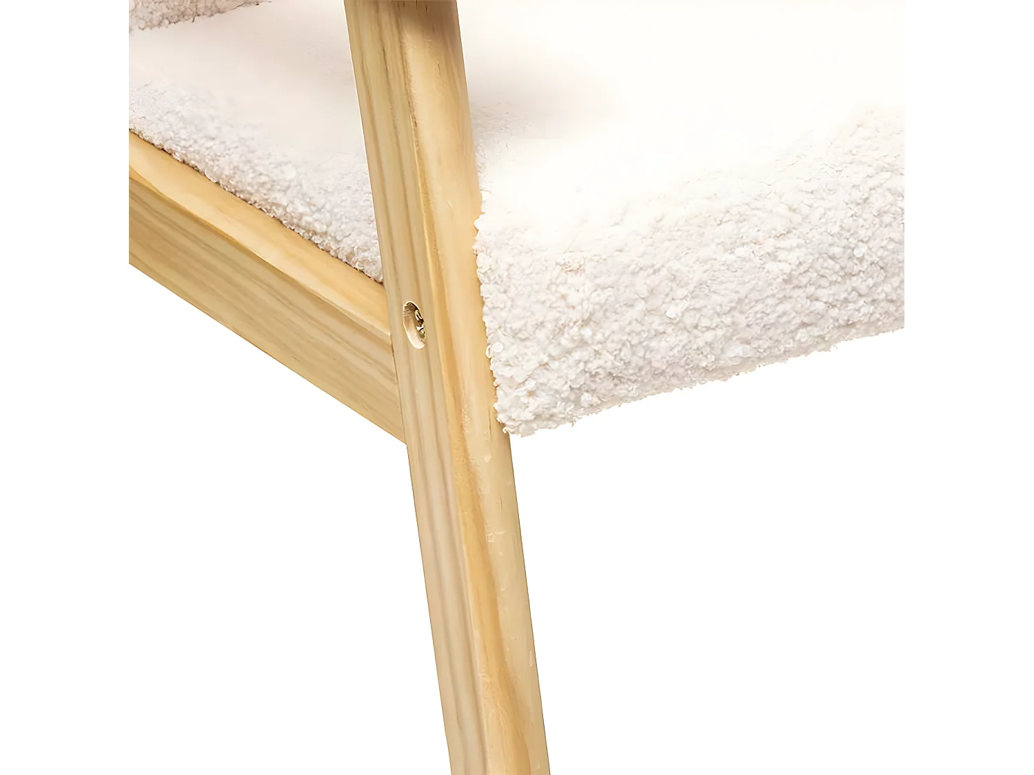 Fauteuil enfant en bois coloris blanc / naturel - Longueur 43 x Profondeur 43 x Hauteur 46 cm