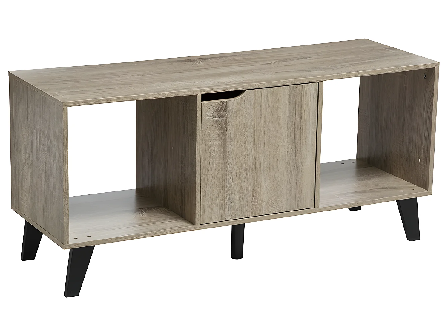 Meuble TV en bois coloris naturel - longueur 100 x Profondeur 32 x Hauteur 47 cm
