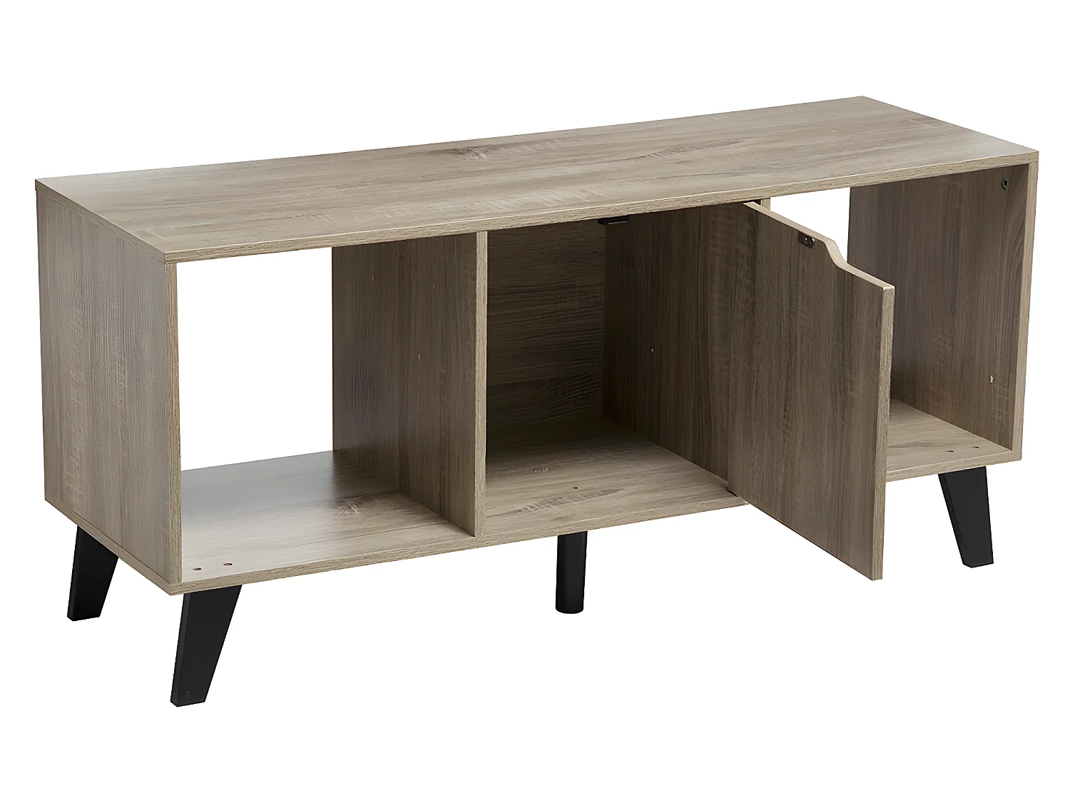 Meuble TV en bois coloris naturel - longueur 100 x Profondeur 32 x Hauteur 47 cm