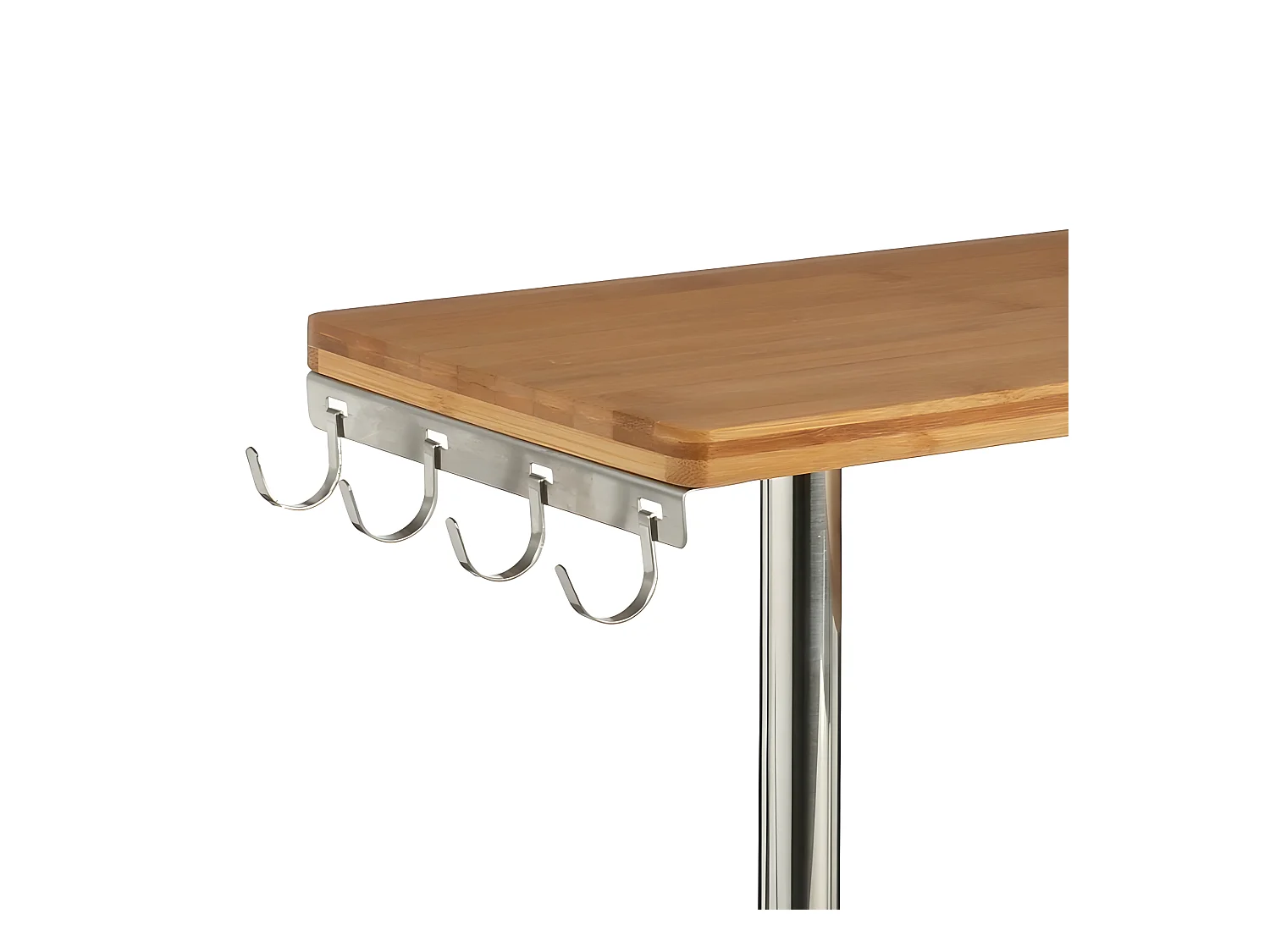 Étagère d'angle de cuisine avec 3 niveaux en bambou - Longueur 45 x Profondeur 43 x Hauteur 38,5 cm