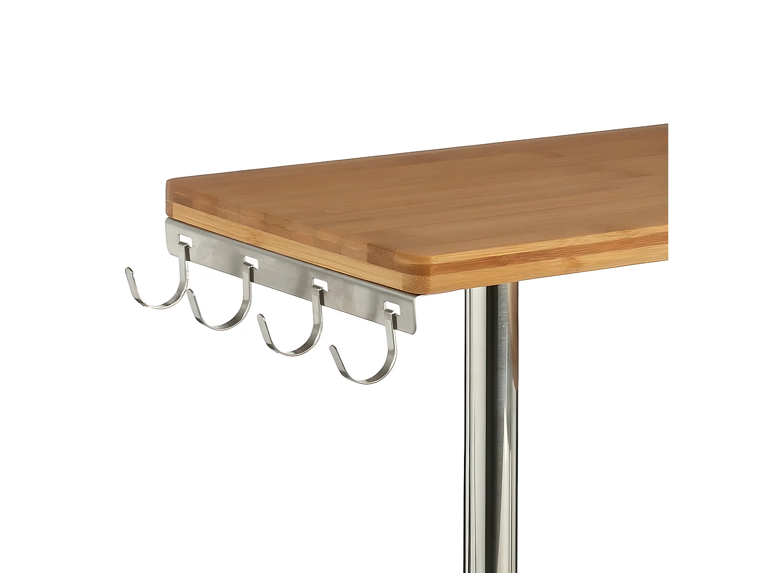 Étagère d'angle de cuisine avec 3 niveaux en bambou - Longueur 45 x Profondeur 43 x Hauteur 38,5 cm