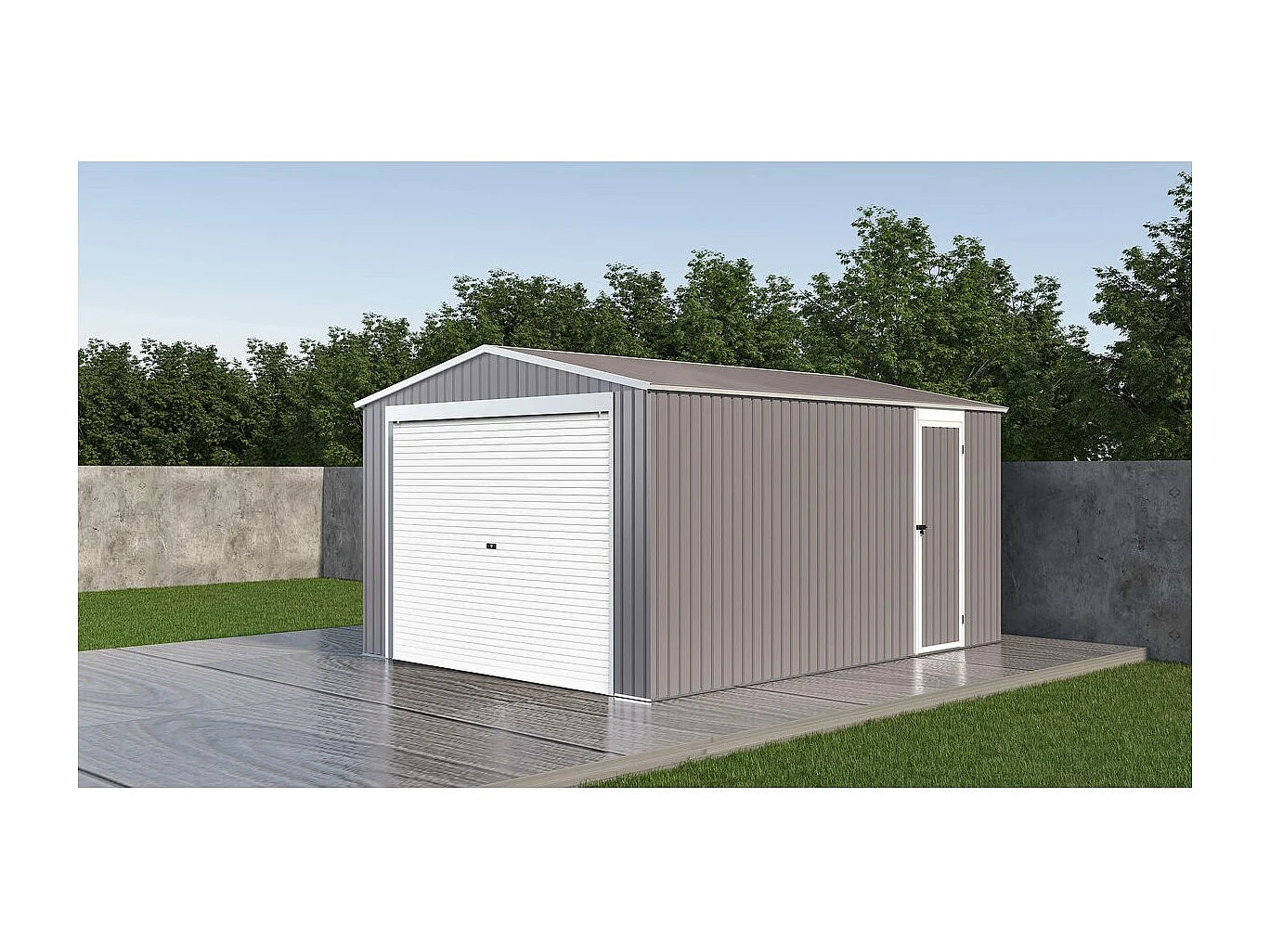 Garage in metallo NEVADA con porta scorrevole - 15,61m²