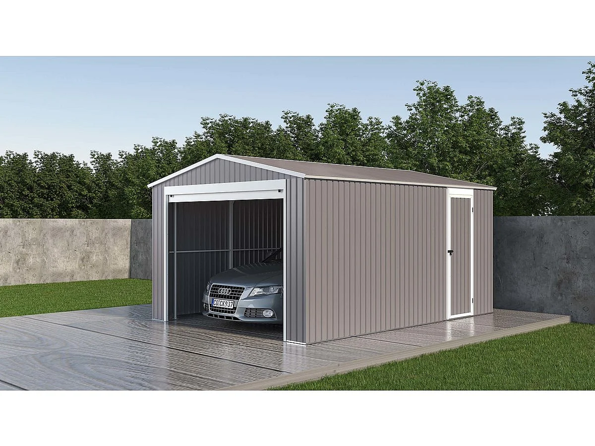 Garagem de metal "Nevada" com porta de batente 15.61 m²