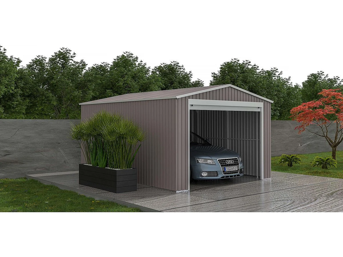 Garagem de metal "Nevada" com porta de batente 15.61 m²