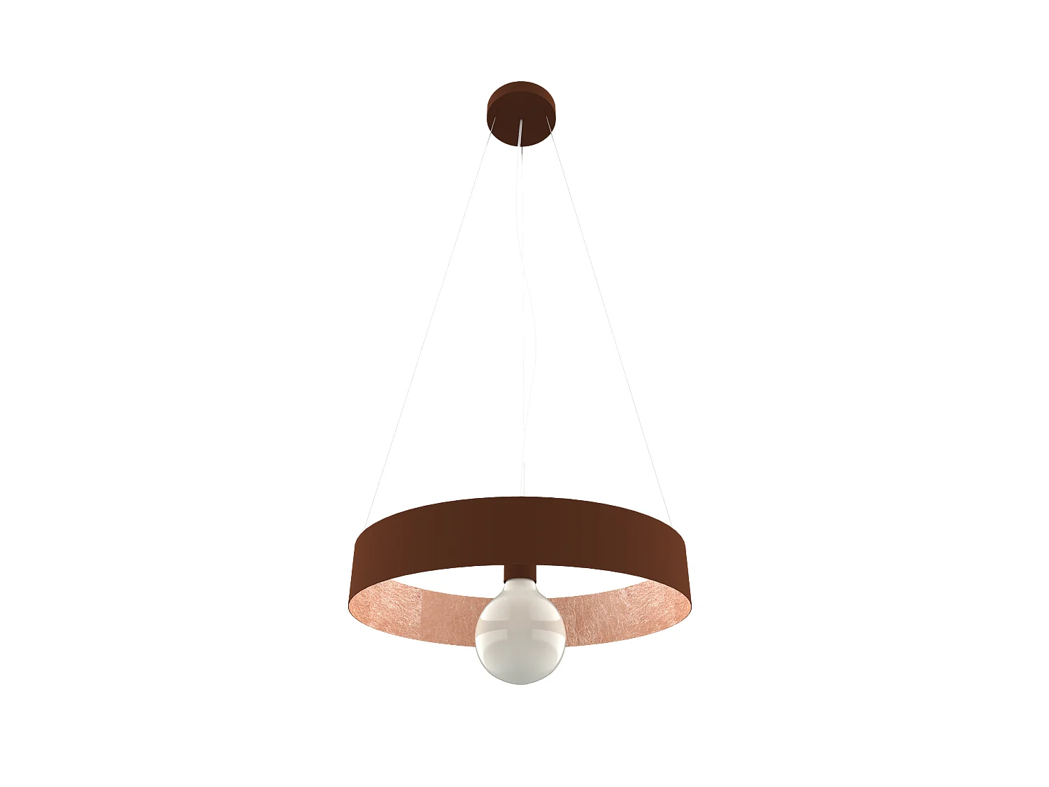HALO Suspension, 1X E27, max 42W, métal, marron corten/feuille cuivre, D.40cm