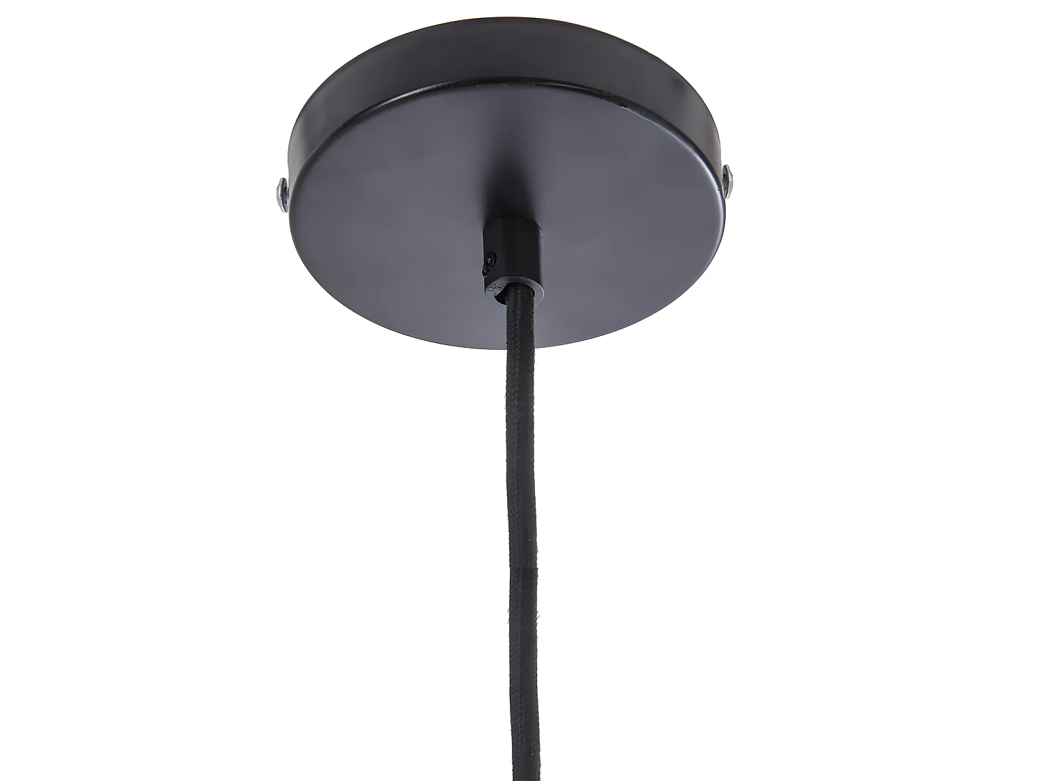 Suspension luminaire en bambou et fer multicolore - diamètre 45 x hauteur 35 cm