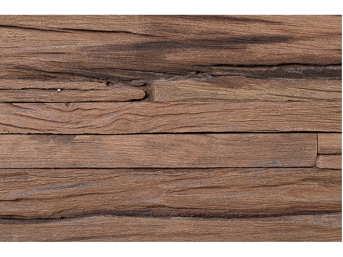 Meuble TV 2 tiroirs industriel bois de manguier recyclé et acier noir Kramer 145cm