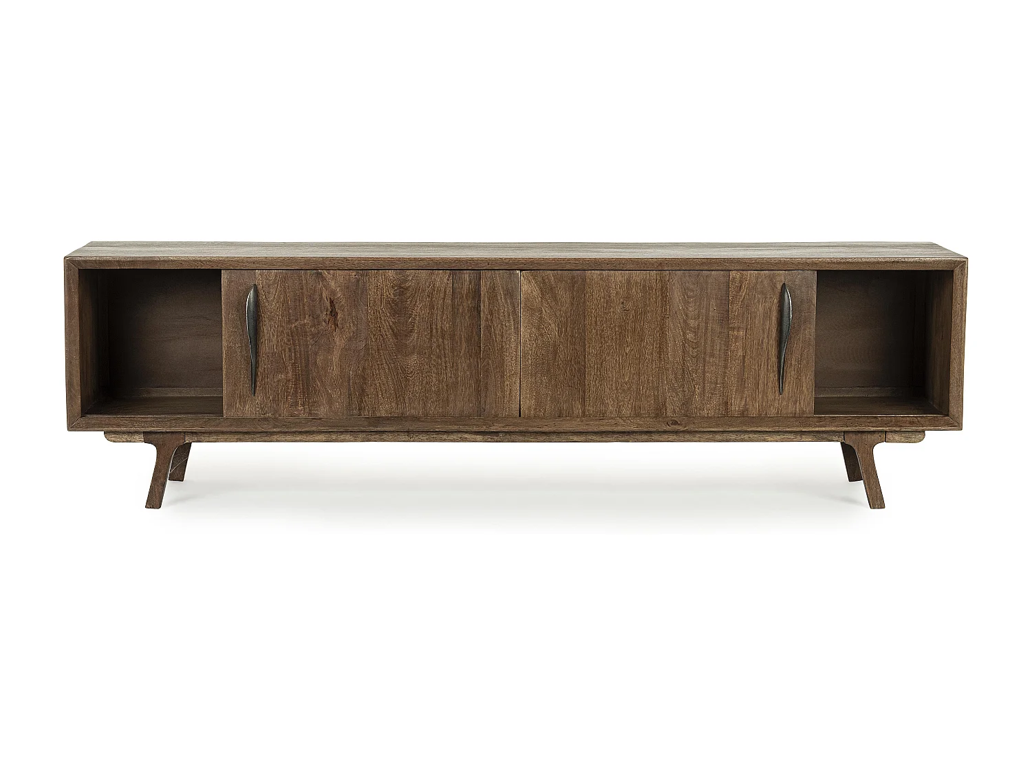 Meuble TV en bois de manguier marron 2 portes 3 tiroirs Kamy 200cm
