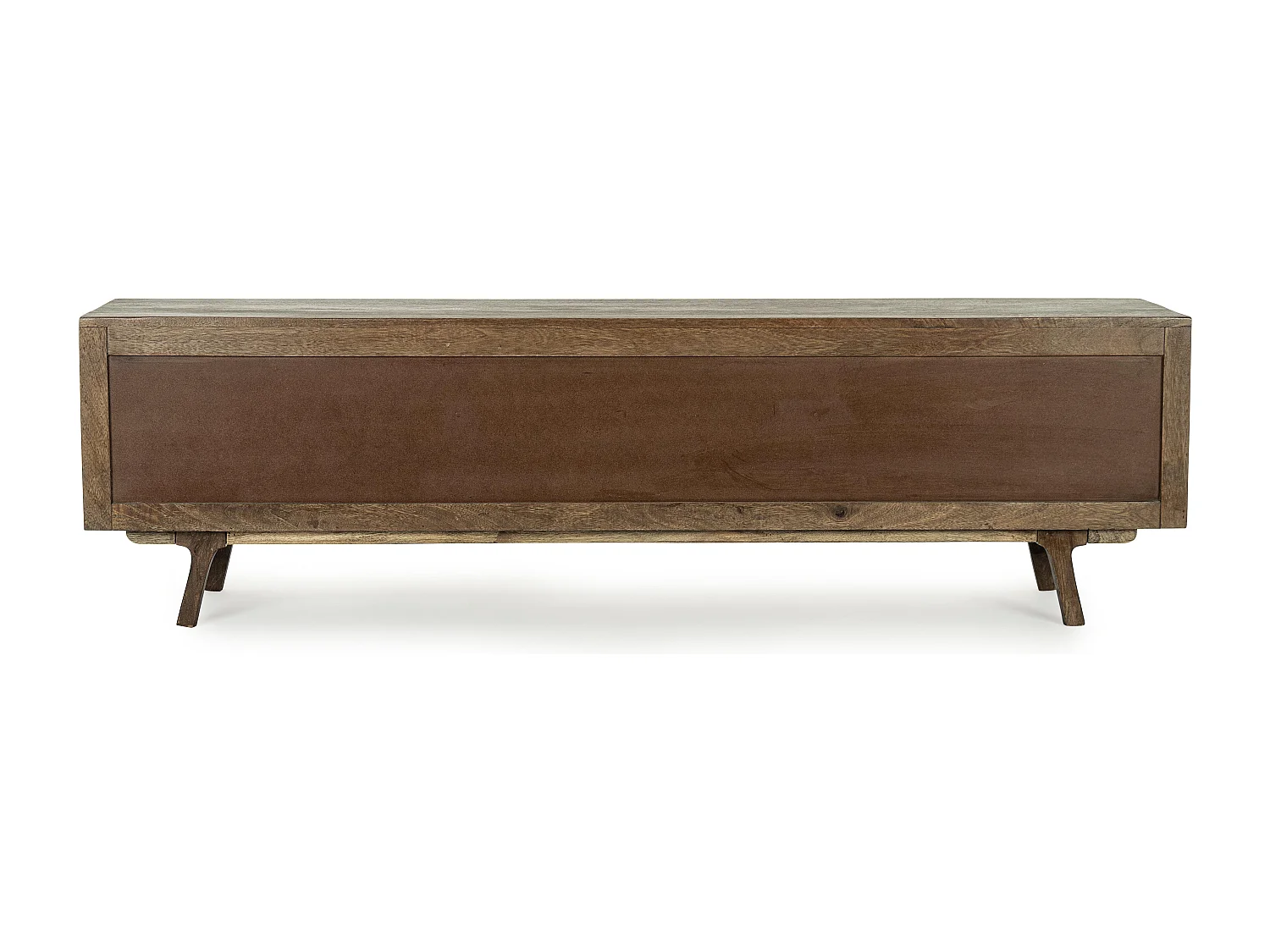 Meuble TV en bois de manguier marron 2 portes 3 tiroirs Kamy 200cm