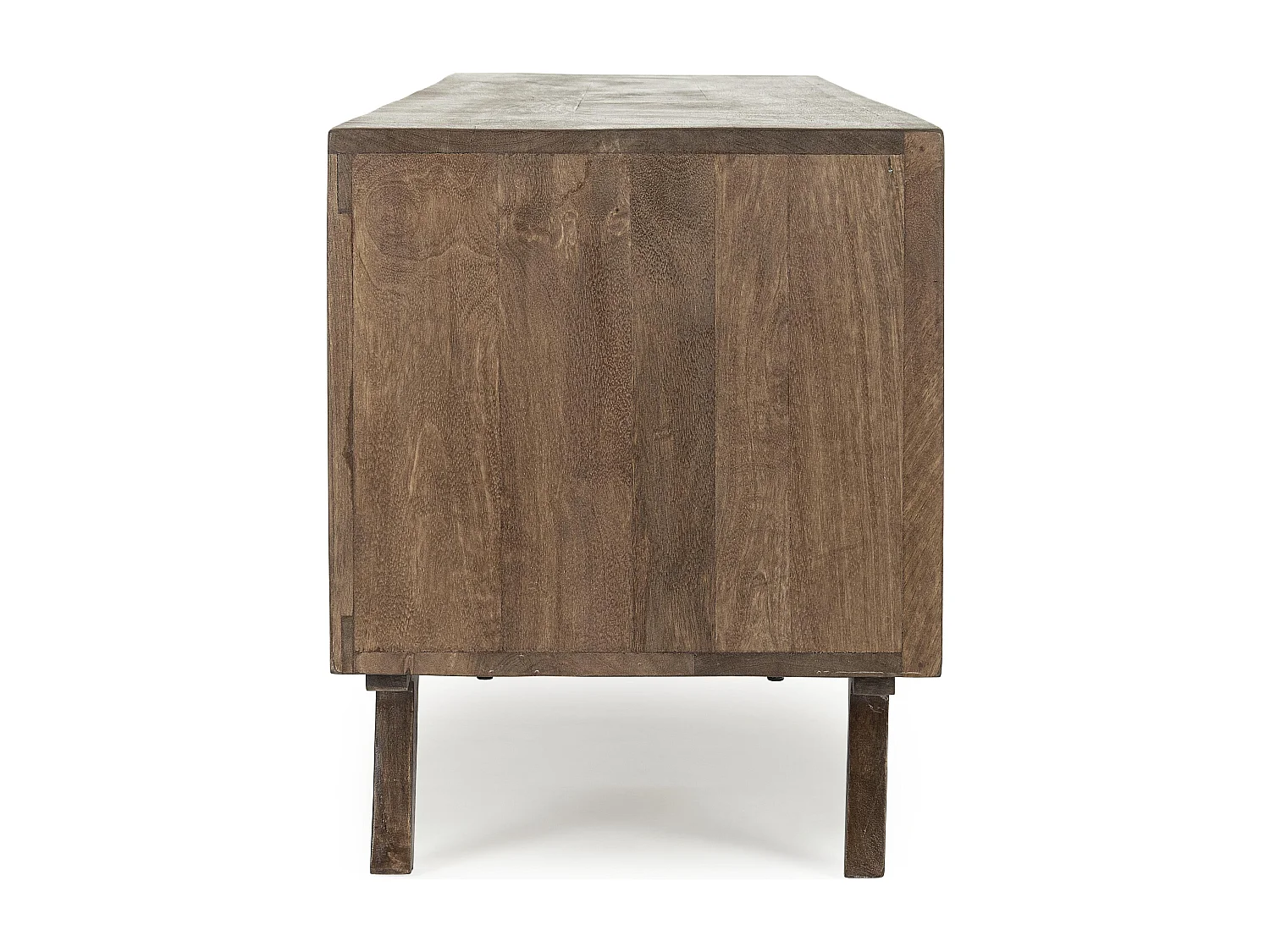 Meuble TV en bois de manguier marron 2 portes 3 tiroirs Kamy 200cm