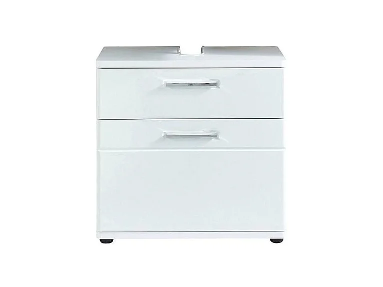 Meuble sous vasque 1 porte 1 tiroir mélaminé blanc Micko